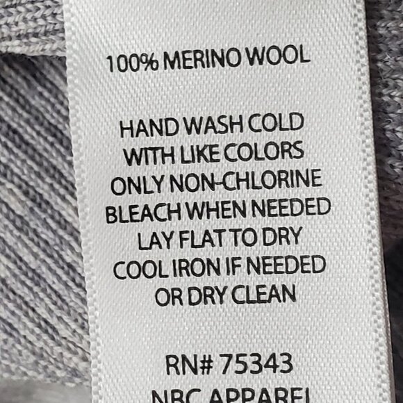 CYNTHIA ROWLEY GREY 100% EXTRAFINE MERINO WOOL . PULLOVER SWEATER SZ XL NWT. - Picture 6 of 6